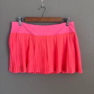 Lululemon Pace Rival Skirt Pleated Neon Pink Tennis Running Skirt Size 8